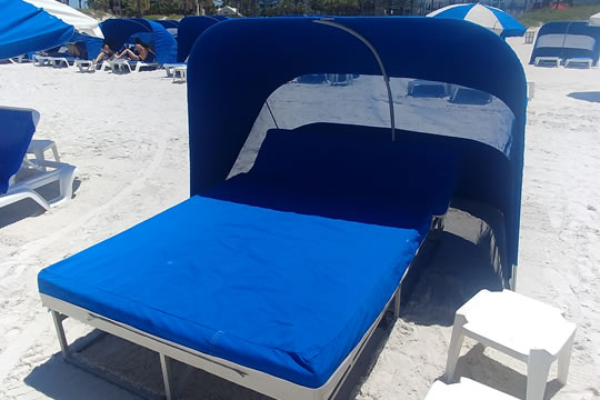 Bed with deluxe cabana rentals image