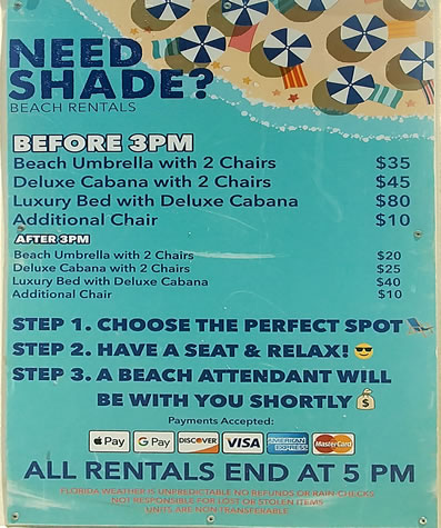 Cabana and umbrella rental prices on Clearwater Beach image